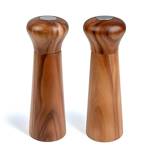 Wooden Salt and Pepper Grinder Set, Pepper Grinder Pepper Mill with Adjustable Coarseness,Acacia Wood Pepper Grinder Manual, Salt and Pepper shakers Tableware Gifts