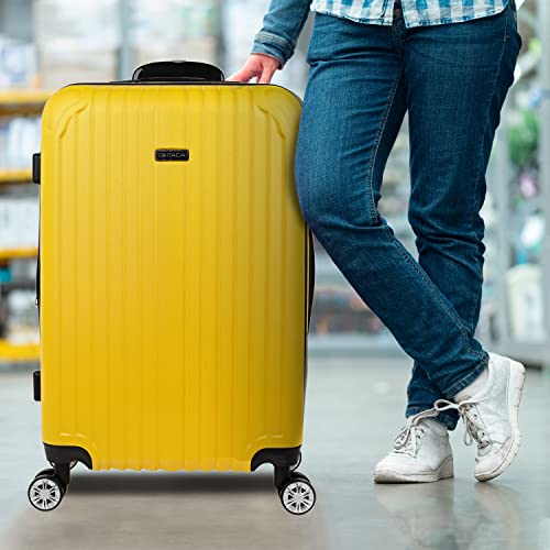 Image of ITACA - Travel Suitcases Set Suitcases 4 Wheels - Travel Luggage Set - Lightweight Travel Suitcases Set Combination Lock, Yellow, Suitcase 66cm, Medium 65 /67 cm