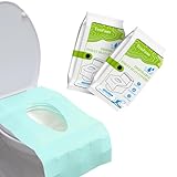 TenFans Toiletten-Sitzbezüge Einweg - 20 Stück einzeln verpackt für Reisen - Wasserdichte XL Bezüge für Erwachsene und Kinder - Reiseaccessoires für öffentliche Toiletten, Camping, Flugzeug