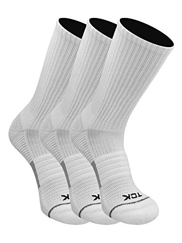 Image of TCK Performance Basketball Socks 3 Pack Crew (White, Large)