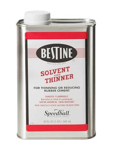 (2 Set) - Bestine Solvent and Thinner for Rubber Cement Cleans Ink Adhesive and Parts 32 Ounce Can