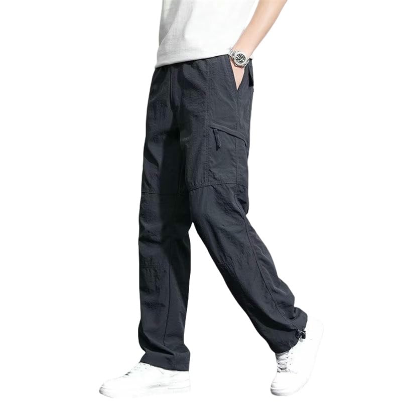 USTZFTBCL Pantaloni cargo casual estivi da uomo, leggeri, vestibilità ampia, per sport all'aria aperta, gamba dritta, primavera estate, casual, lunghi