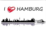  Deko-Magnet Kühlschrankmagnet Hamburg Skyline Grafik, Souvenir ca. 8 x 5,4 cm