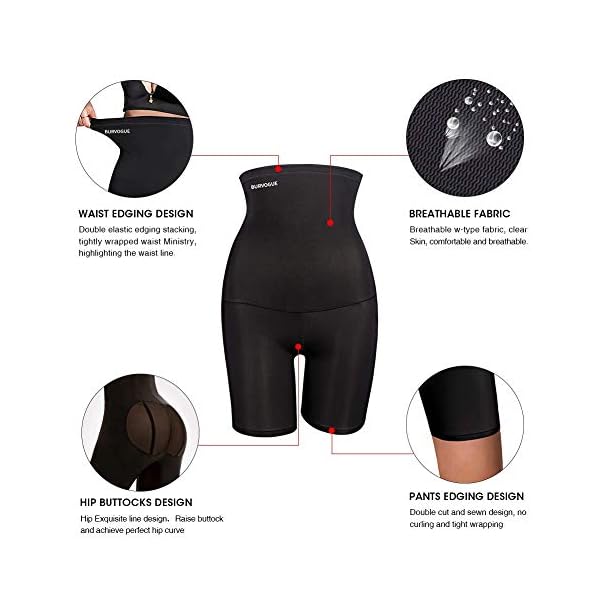 Burvogue-Shapewear-for-Women-Tummy-Control-Butt-Lifter-High-Waisted-Shaper-Shorts Burvogue Shapewear for Women Tummy Control-Butt Lifter High Waisted Shaper Shorts (Black, XXL(Waist 33.5"-35"))
