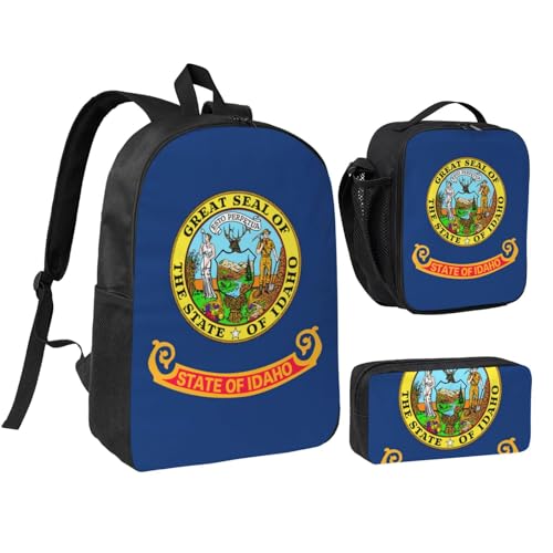 Sac à dos Idaho avec boîte à déjeuner et trousse noire 43 cm