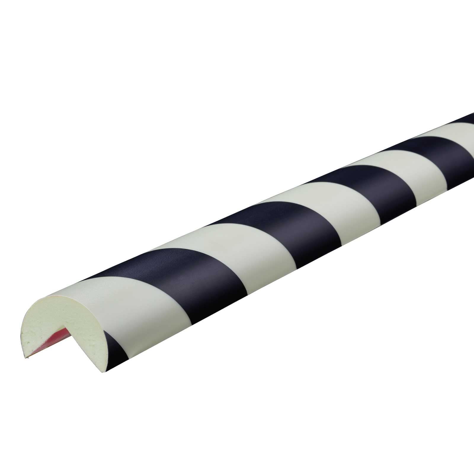 SHG | Eckenschutzprofil | 1000 mm | Metall | schwarz/lang nachleuchtend | Typ A, 1-m-Stück, schwarz / lang nachleuchtend
