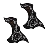 ZS379 Pickguard für Akustikgitarre, selbstklebend, Kolibri- und Wasserform, selbstklebend, cooles Gitarrenzubehör, Geschenke, akustische und klassische Teile, Schwarz, 2 Stück