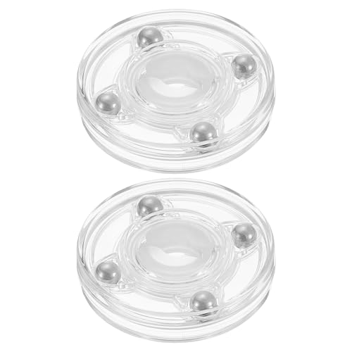 QUARKZMAN 2 Piezas de Plato Giratorio de Acrílico Lazy Susan, Organizador de Plato Giratorio de 2 Pulgadas con Rodamientos de Bolas, Bandeja Giratoria de 360 Grados