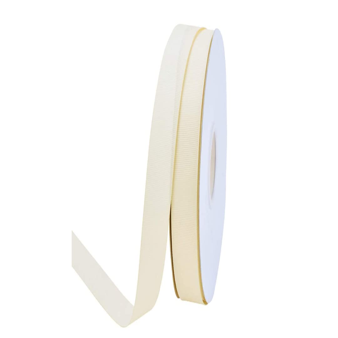 100Yards Grosgrain Light Cream Ribbon for Crafts Gift and Flower Packaging Gift Wrapping Diy Clothing and Accessories 1/2"inch