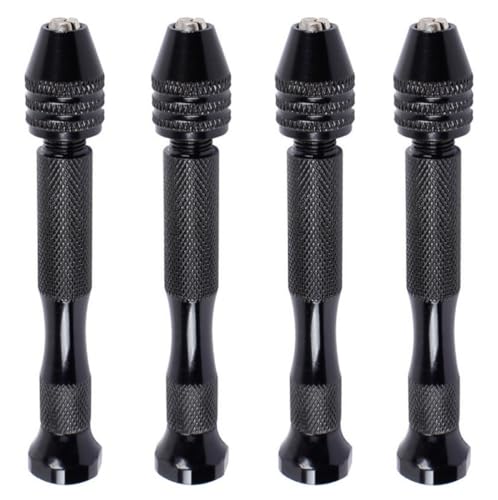 4pcs Hand Drill Chuck, Aluminum Alloy Pin Vise Tool Mini Hand Drill Rotary Tool 0.3?3.4mm Clamping Range Hand Drill for DIY Resin Polymer Clay Craft DIY Jewelry Making (4)