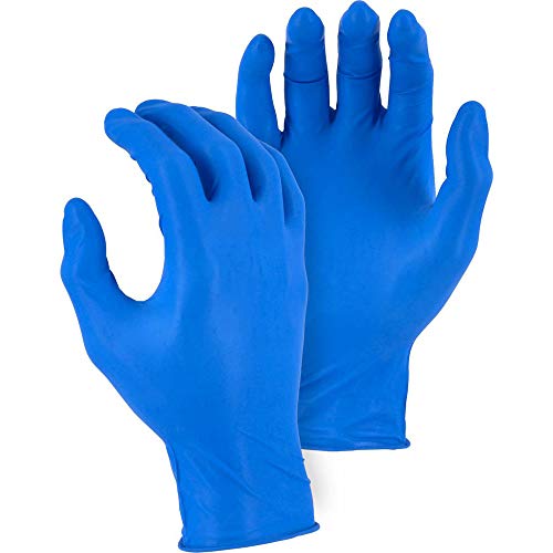 M-SAFE Nitrile Disposable Gloves, 100 Count, Industrial Grade, 5-6 MIL Powder Free, Latex Free, Non Sterile Gloves, (Medium, Blue)