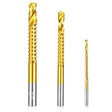 3 Pack HSS Step Drill Bits, 3/6/8 mm Hex Shank Serrated Side Cutting Bit