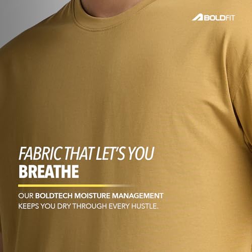 Image of Boldfit Oversized Tshirt for Man, Cotton T-Shirt - Breathable, Soft & Stylish Loose Fit for All-Day Comfort