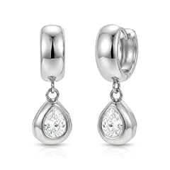 SIlver-Teardrop Hoops