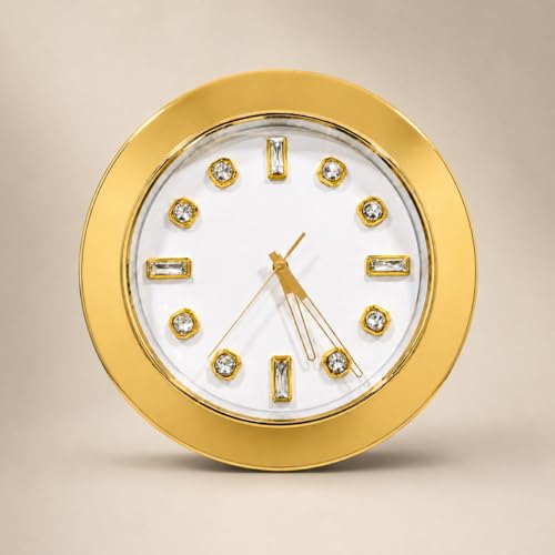 Image of ARMONIA Aurelia Wall Clock | 34 cm Medium Luxury Wall Clock |Silent Non-Ticking | Modern Decorative Clock for Living Room,Bedroom,Dining Room & Office (Gold Glossy Finish,Metal)