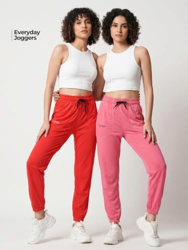 Image of Fflirtygo Cotton Solid Joggers /Track Pant /Solid Pajama /Leggings �100% Export Quality Soft Cotton Night Wear /Pocket Pyjama for Women Combo Pack of 2Pcs, Blue and Grey