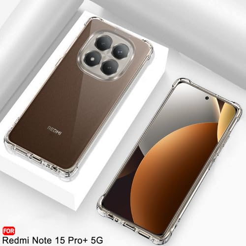Image of TheGiftKart Crystal Clear Back Cover Case for Mi Redmi Note 15 Pro Plus 5G | Shockproof Soft TPU Case | Cushioned Edges for Ultimate Protection Back Cover Case (TPU, Transparent)