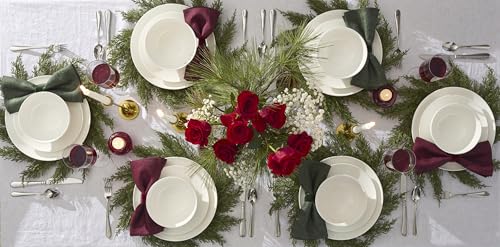 Image of Lenox Dinnerware Sets, Studio 1414 Coupe 24-Piece Dinnerware Set, Service For 8, Bone China Material, Dishwasher Safe, Microwave Safe, Bowls, Plates And Bowls, Dinner Dishes, Plates (White, 24 Piece)