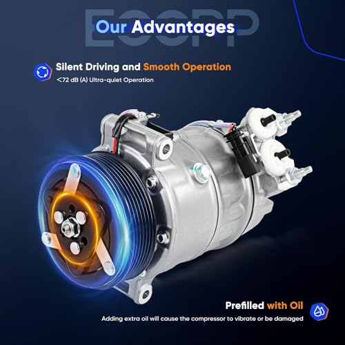 Image of ECCPP AC Compressor 2007-2010 for Volvo S80 4.4L 2005-2011 for Volvo XC90 4.4L Air Conditioning Compressor Rapid Cooling DCS17E