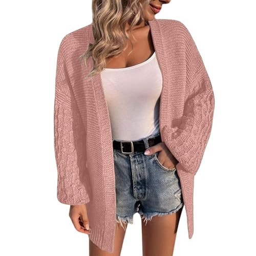YROHGKPN Cárdigan de punto para mujer, color sólido, manga larga, abierta, casual, holgado, abrigo, abrigo, abrigo, abrigo, abrigo, abrigo, abrigo, abrigo, abrigo, abrigo, abrigo, abrigo, abrigo,, b