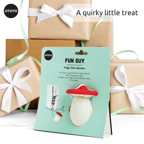 Ototo Fun Guy Fridge Deodorizer - Food-Grade Fridge Smell Eliminator - Dishwasher Safe And Bpa Free Refrigerator Baking Soda Deodorizer Holder- 2.75 X 2.75 X 3.38 Inches #TOP5
