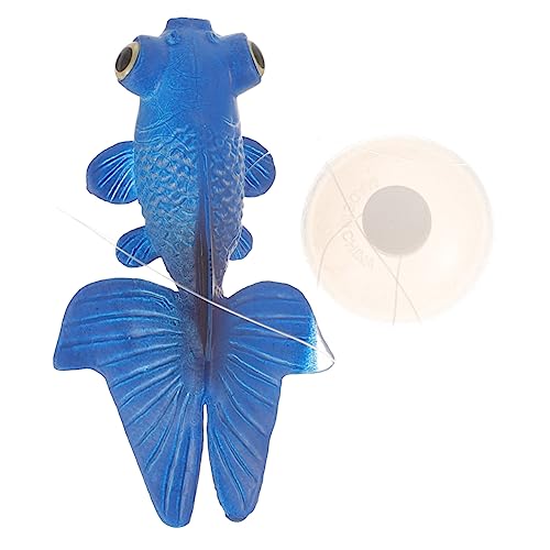 TOGEVAL 人工金魚 いいね 植物 人工の金魚 フィーダ プール 水槽用魚網 魚フィギュア デスクト の魚の装飾 かわいい魚のフィギュア 魚の工芸品 家のための魚の装飾 シリカゲル Blue