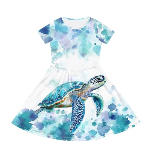 Girls Short Sleeve Dresses with Pockets Cute Dresses for Girls 3-16 Years Old4