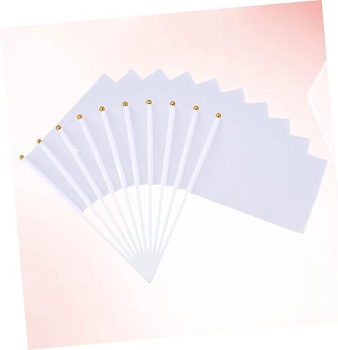 Miniatura 6 de Happyyami on Pcs White Hand Waving Flags Mini Racing Banner Flag White Diy Flags on Stick Grand Handheld Flag Custom Stick Flags Car Signs Car Trim