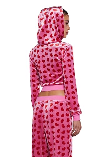 Dolls Kill Loyal Maneater Velour Track Jacket by Sugar Thrillz – Cropped Heart Print Zip-Up Jacket3