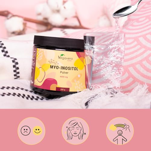 Myo-Inositol | Vitalstoffe für die Periode und PCO Syndrom | 4000mg Pro Dosis | Laborgeprüft & Vegan | 200g Pulver in recylebarer Dose | Ohne Zusätze | Deutsche Produktion Vegavero