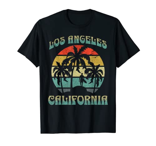 Los Ángeles California Beach Surf Verano Vacaciones Vintage Camiseta