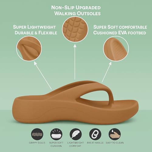 Image of ORTHO JOY Orthopedic Slippers for Women | Comfortable EVA Flip-Flops with Arch & Heel Support | Anti-Skid Lightweight Slides for Foot Pain Relief - Ideal for Indoor & Outdoor Use