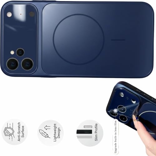 Image of for iPhone 11 |Convert to 17 pro /17 Pro Max Style Premium Back Glass Magsafe Wireless Charge Converter Cover Magnetic Case for iPhone 11 |Convert to 17 pro /17 Pro Max (Blue)