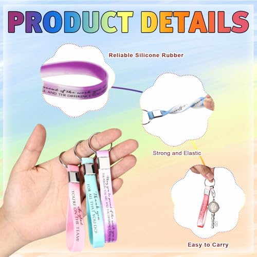 Image of Nosiny 30 Pcs Keychain Appreciation Gift Bulk Back to School Teacher Employee Coworker Inspirational Thank You for Office