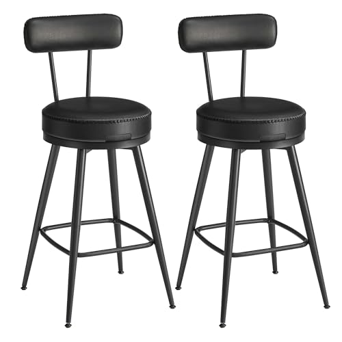 Recopilación de Sillas Bar para comprar hoy. 46 VASAGLE EKHO Collection - Juego de 2 taburetes de Bar giratorios con Altura de mostrador con Espalda, Piel sintético con Costura, Moderno de Mediados de Siglo, taburetes de Bar de...