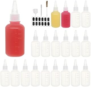Belinlen 20 Pack 2-Ounce (60ml) Plastic Squeeze Bottles with Measurement - Cookie Decorating Supplies, Cookie Supplies Writer Bottles Food Coloring and Royal Icing Supplies