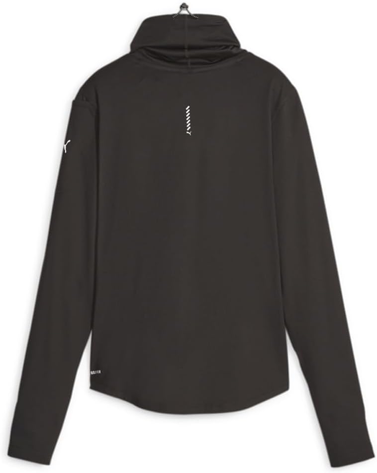 PUMA Womens Run Brushed Cloudspun Long Sleeve Shirt Running Casual Tops Lightweight - Black