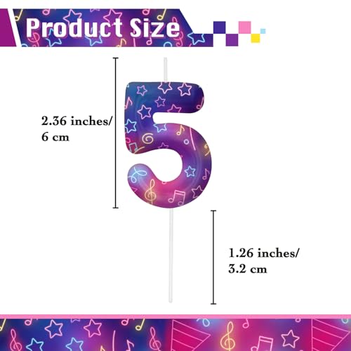 Image of Purple Number 5 Birthday Candles, Cartoon Themed Cupcake Toppers for Boys Girls Cake Decorations, Cake Toppers, Birthday Decorations Party Supplies, Number Candles for Party Decor