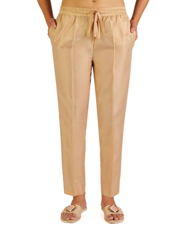 Image of Trouser Pants for Women,Stylish Trousers for Woman for Kurti Relaxed & Regular Straight fit Palazzo,Ethnic Bottom Formal Pants for Women Office wear Casual & Daily Use