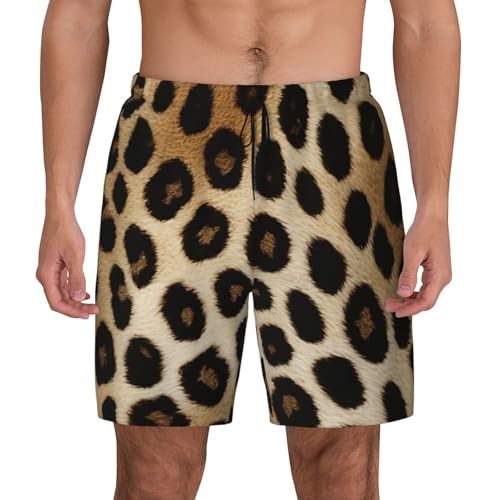 Leopard Skin Animal Print Men Stylish Functionality Swim Trunks Breathable Beach Shorts Surfing Gym Fishing