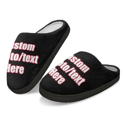 Custom Plush Slippers Men Women Boy Girl Cotton Shoes Cozy Customized Photo Text Keep Warm Slipper House Family Footwear Gifts3