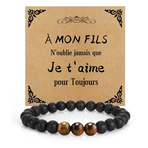 XiuSpark Bracelet Homme, Idée Cadeau Original, Noir, Pour Ado Garçon, Personnalisé, Utile, Rigolo, Pour Saint Valentin, Anniversaire, Baptême, Noël