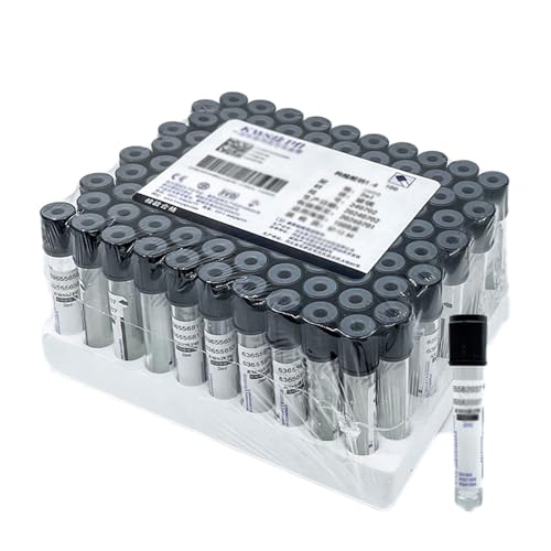 JSMDLN Blutentnahmeröhrchen, 2 Ml, Kunststoff-Vakuumblutentnahmeröhrchen, Einweg, Natriumcitrat 1:4, Blutentnahmeröhrchen, Für Die Blutsenkungsgeschwindigkeitsmessung, 100 Stück