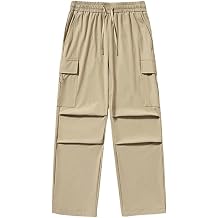 JYHBHMZG Women's Summer Lightweight Slimming Drawstring Cuffed Hem Casual Wide Leg Cargo Pants