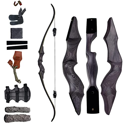 Teledu 58" Takedown Arc Classique Branches en Bambou Arc Main Droite et Gauche pour tir à l'arc 25-45lbs (25Lbs, Droite) Cover
