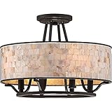 Quoizel AS1716PN Aristocrat Semi-Flush Mount Ceiling Lighting, 4-Light, 240 Watts, Palladian Bronze...