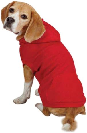 Casual Canine Polyester/Cotton Basic Waffle Hoodie, XX-Small, Red