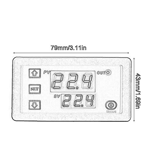 Temperaturregler W3230 Dual-LED-Thermostat, digitaler Temperaturregler, Temperaturmessgerät, Kühler