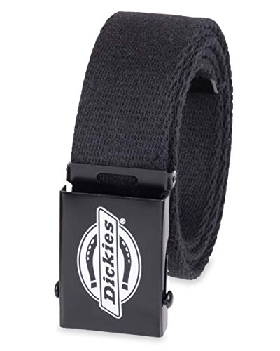 Dickies Men's Fabric Web Plaque Logo Buckle Belt - One Size Cut-to-Fit- Fits Up to Size 42