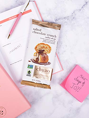 Chuao Chocolatier Salted Chocolate Crunch Dark Chocolate Bars | Gourmet Chocolate Sea Salt Artisan European No Preservatives | For Gift Baskets, Christmas, Valentines Day, Gifts | 12 Pack #TOP7